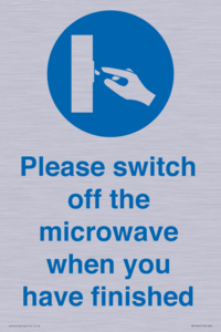 Please switch off the microwave when you have finished